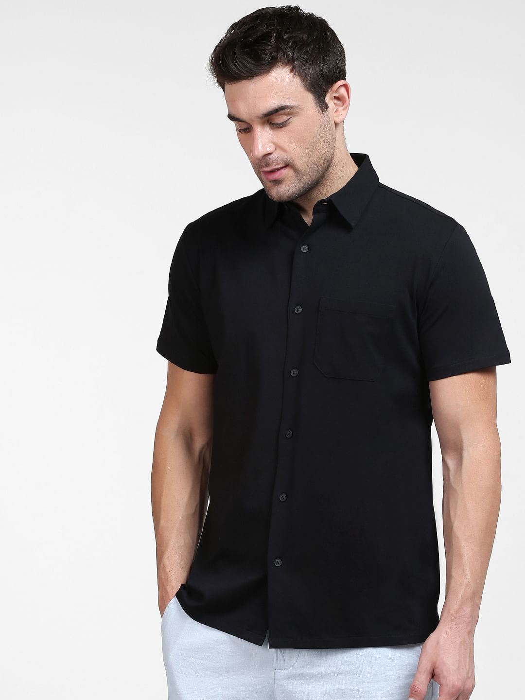 Black Half Sleeves Shirt