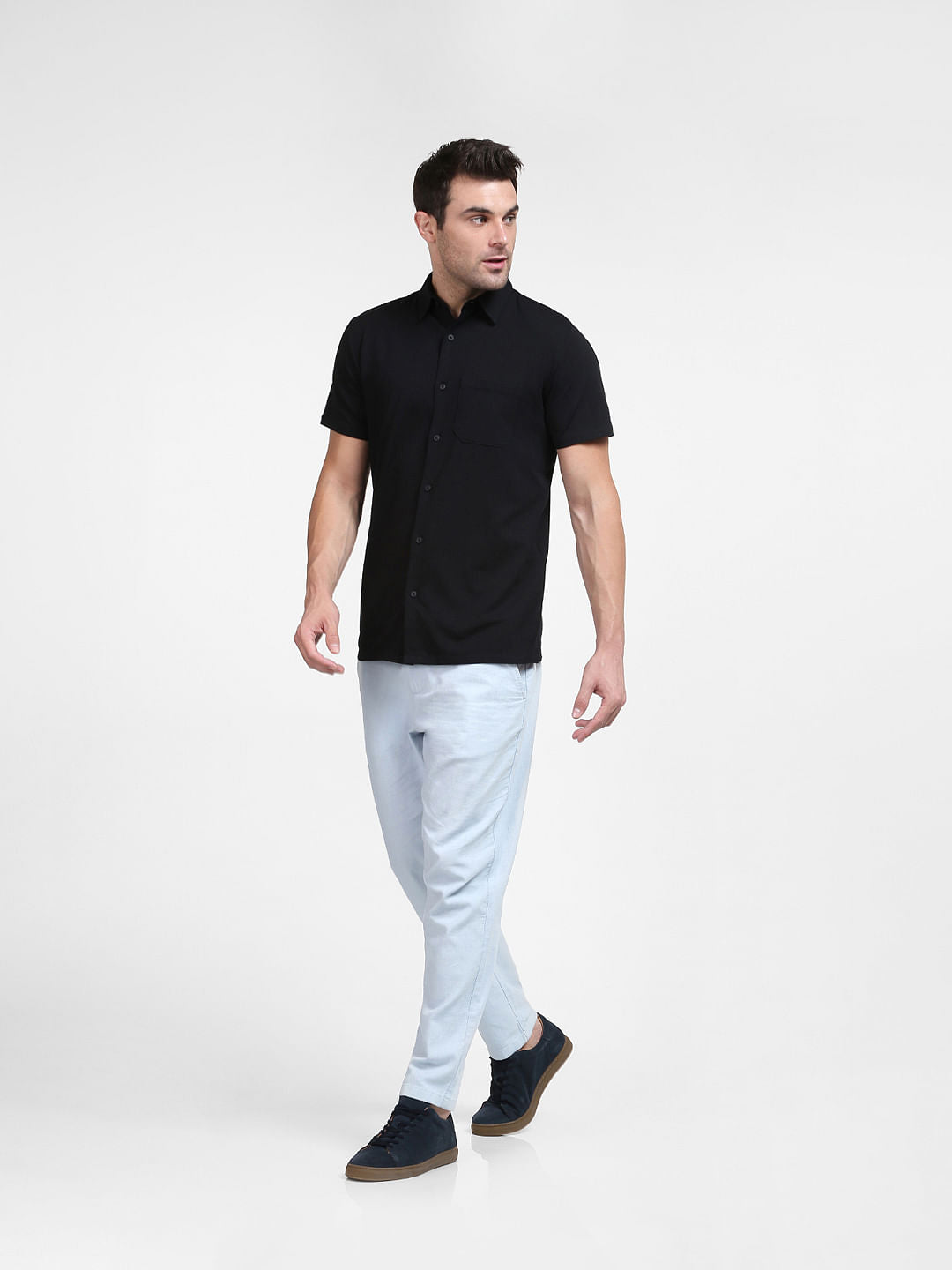 Black Half Sleeves Shirt