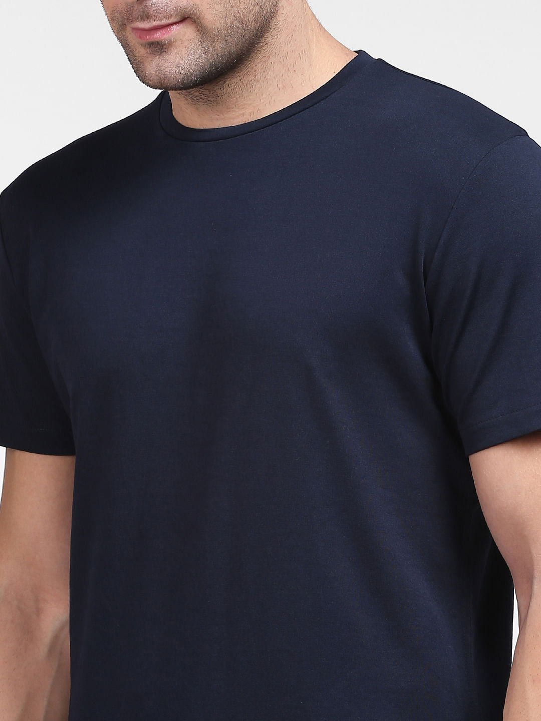 Blue Organic Cotton Crew Neck T-Shirt