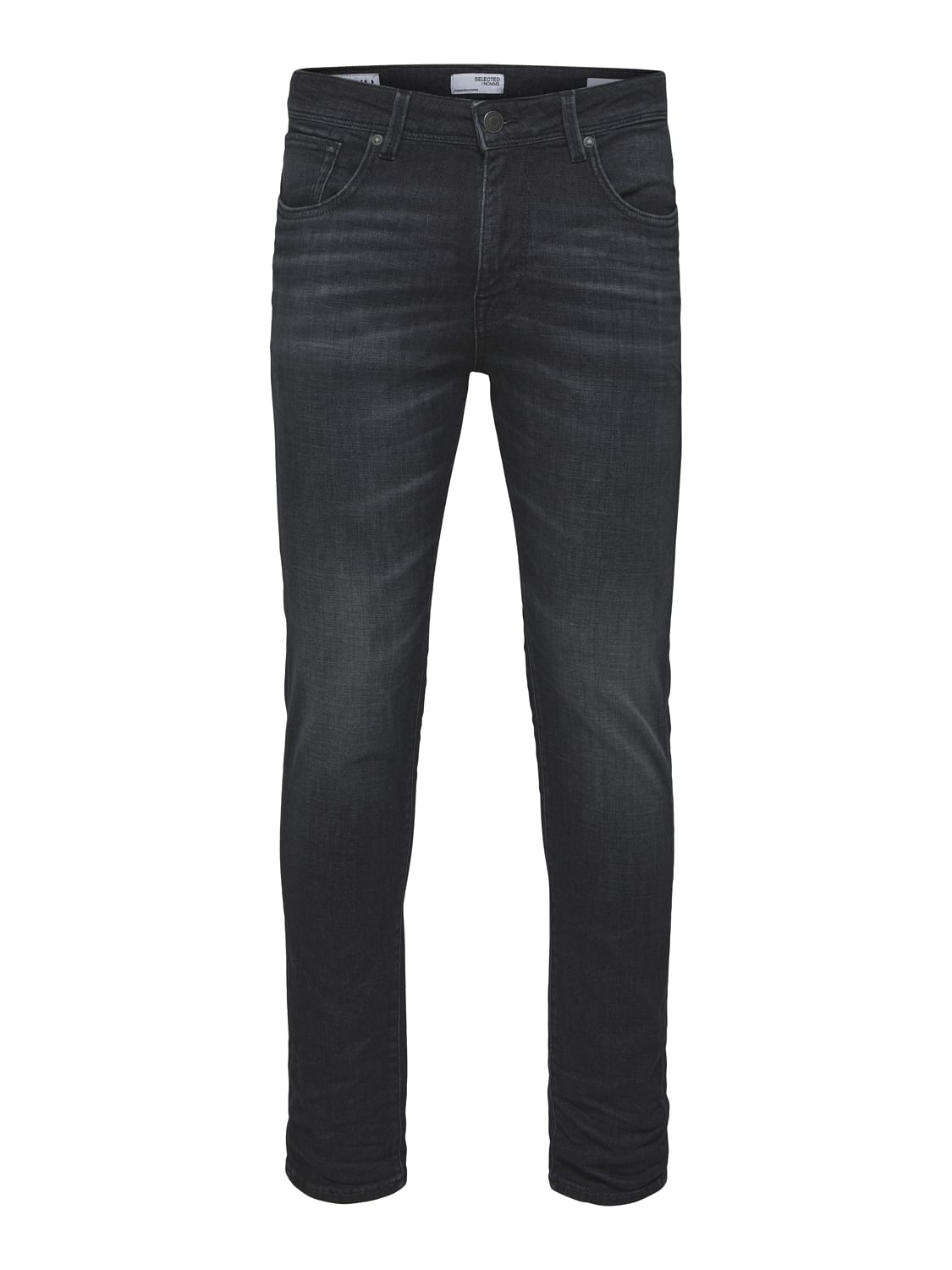 Dark Grey Mid Rise Slim Jeans
