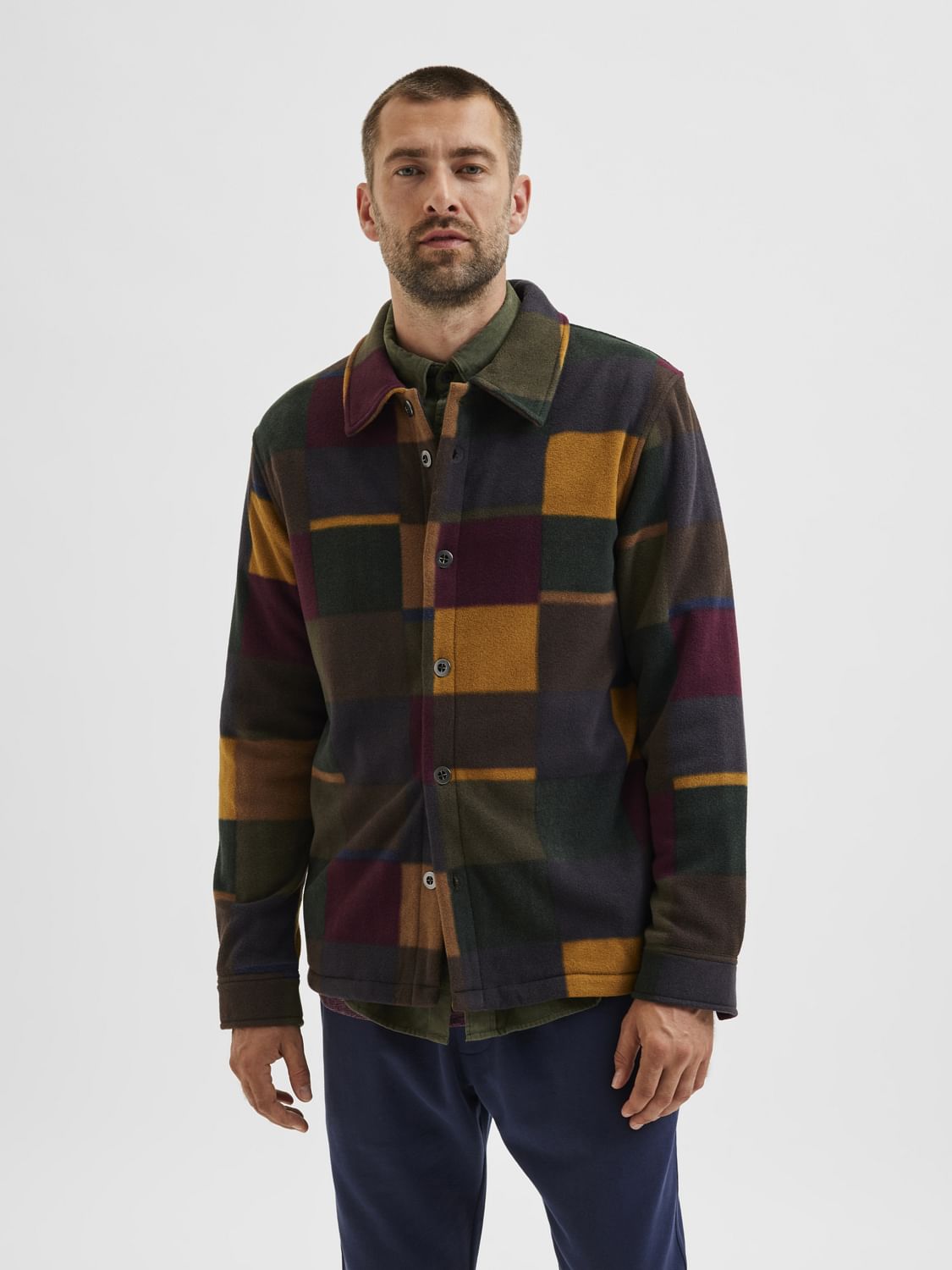 Multi-Coloured Checks Shirt Jacket