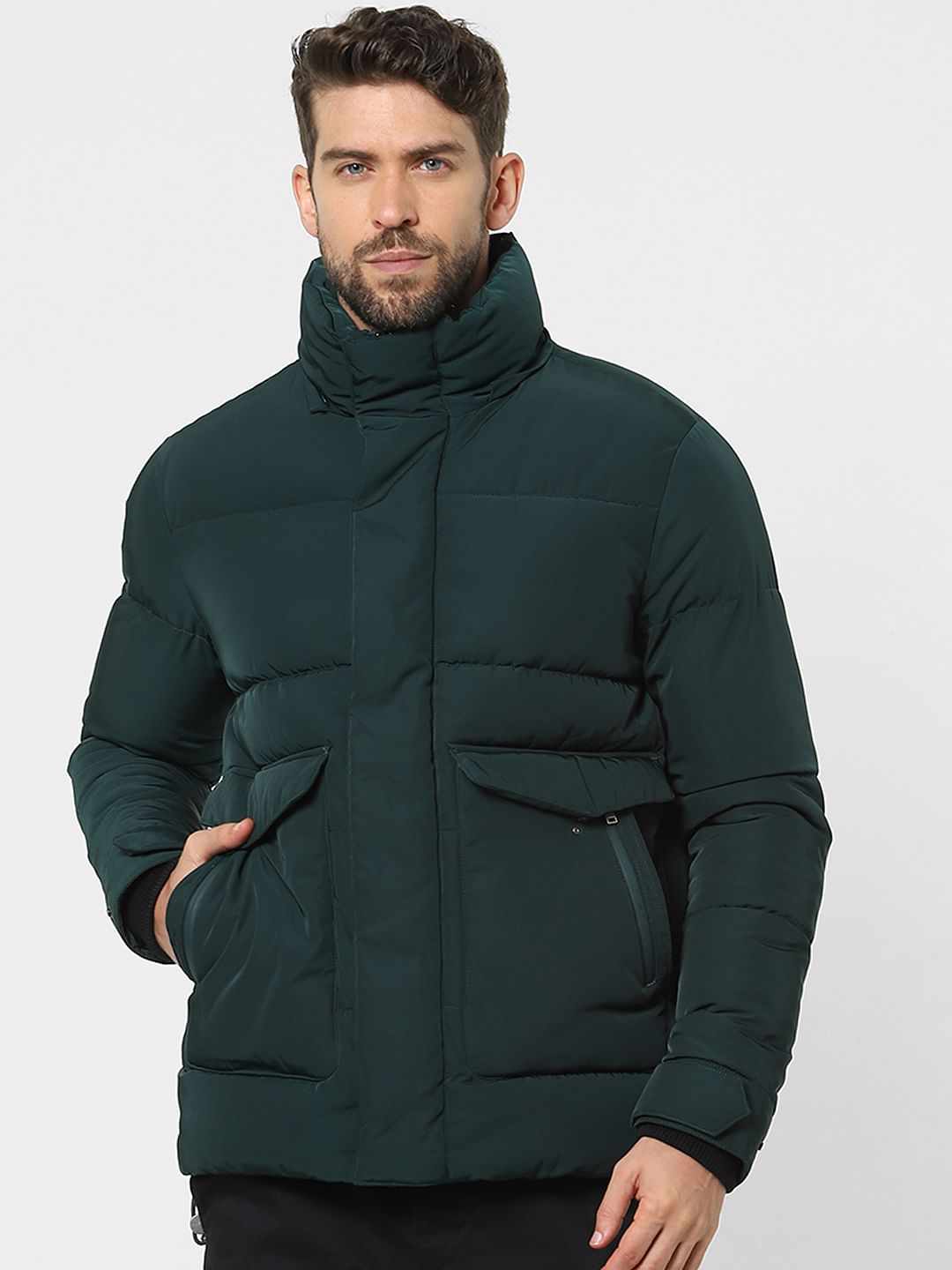 Green Hooded Puffer Jacket