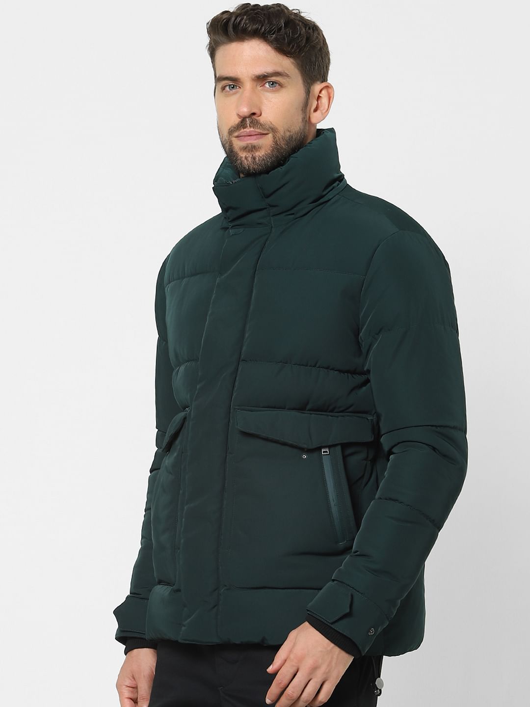Green Hooded Puffer Jacket