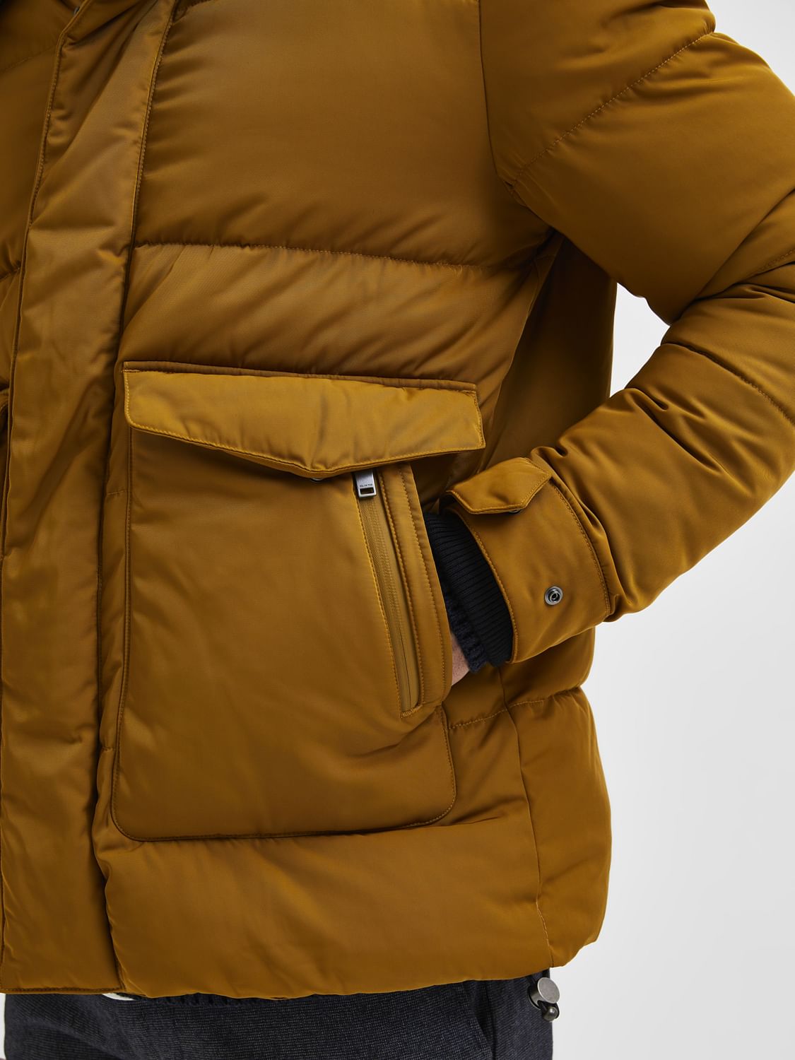 Brown Hooded Puffer Jacket