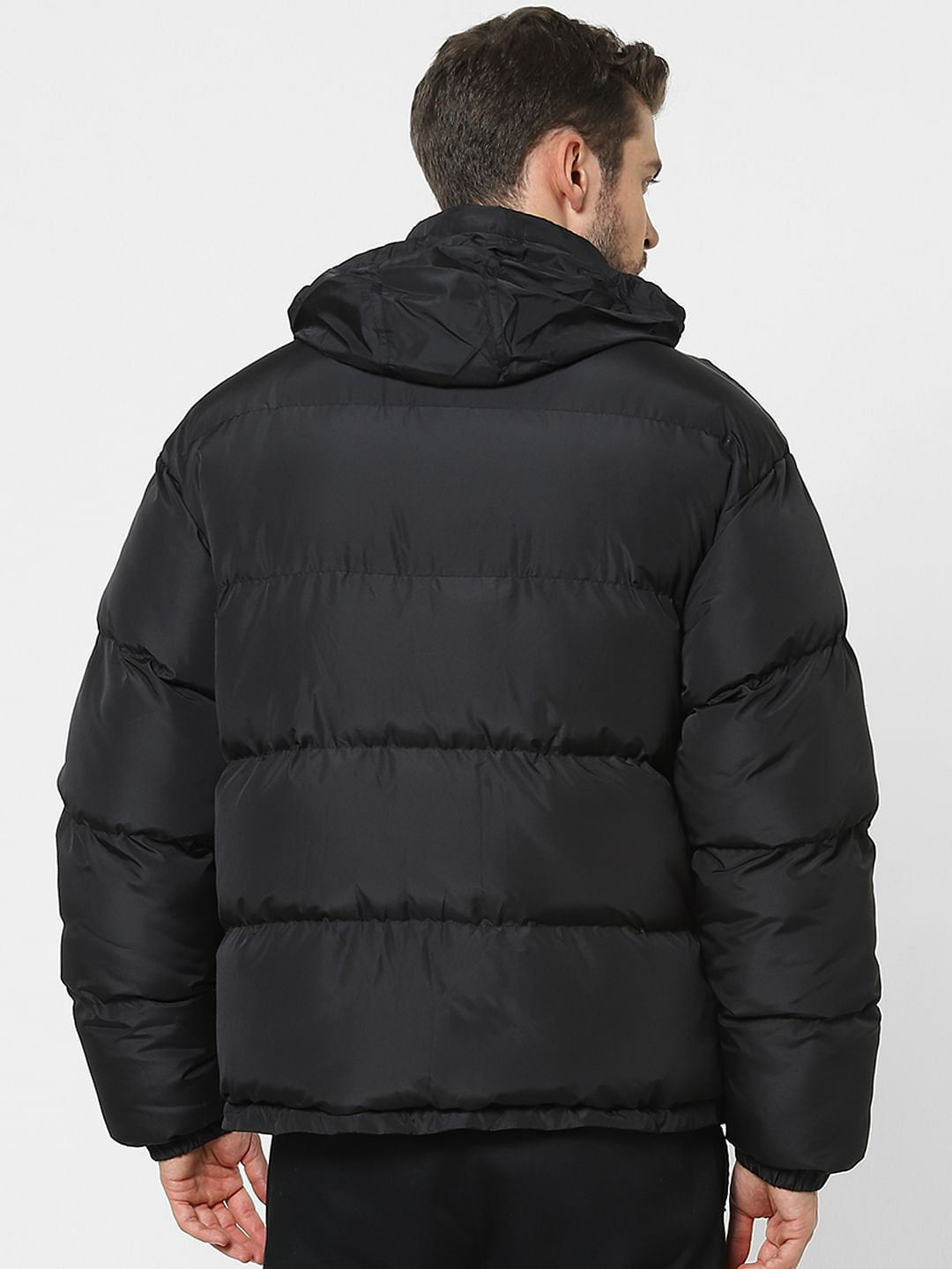 Black Hooded Puffer Jacket