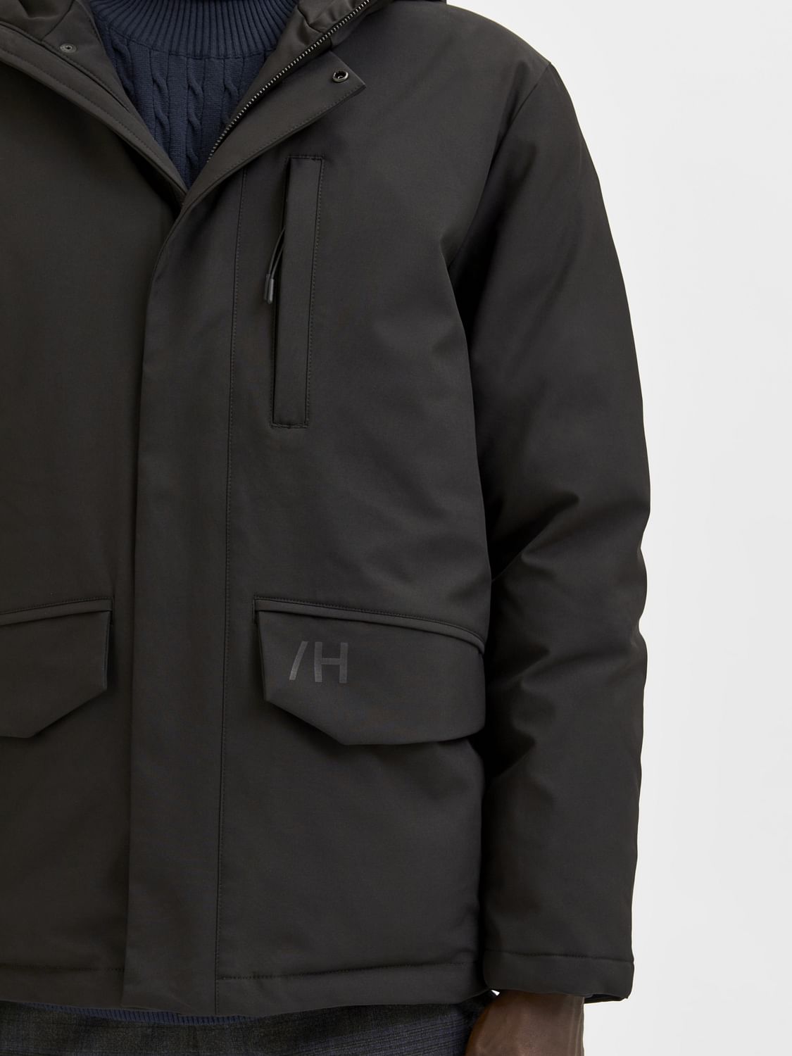 Black Padded Parka Coat