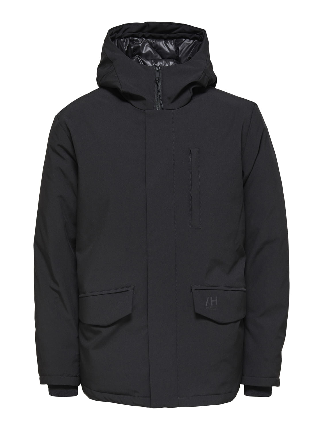 Black Padded Parka Coat