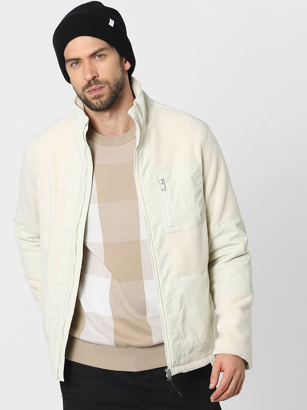 Beige Check Organic Cotton Pullover