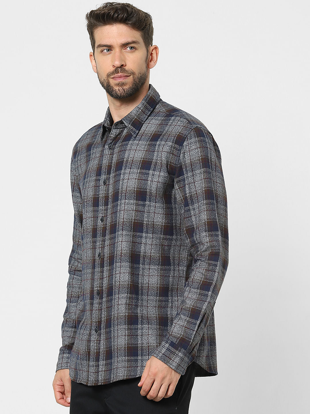 Grey Check Organic Cotton Full Sleeves Shirt