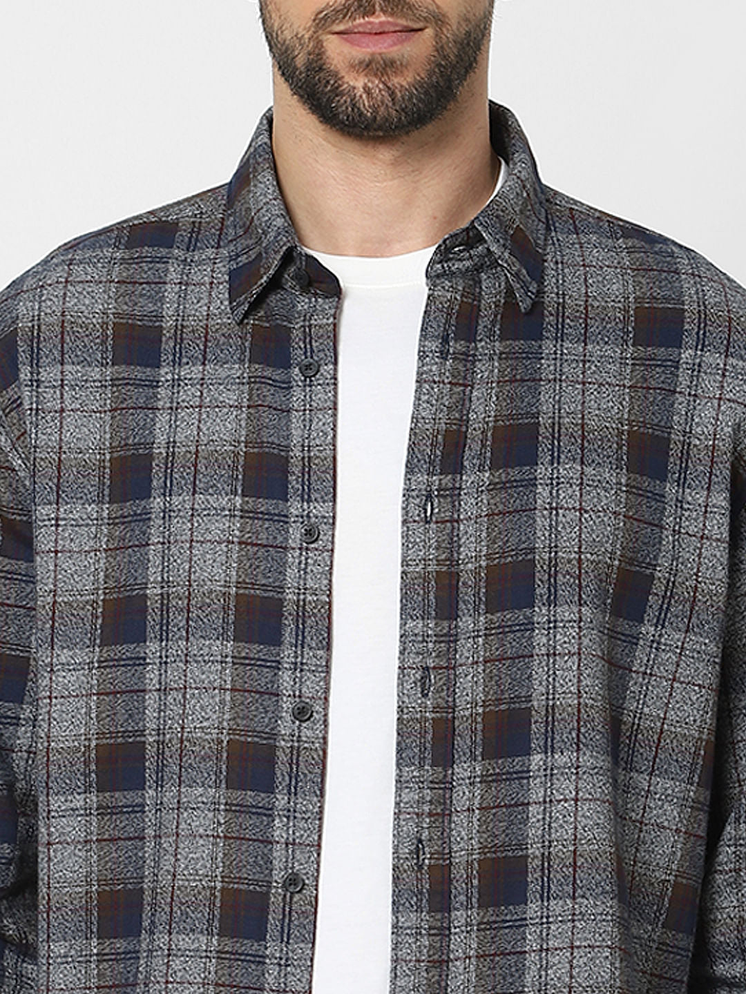 Grey Check Organic Cotton Full Sleeves Shirt