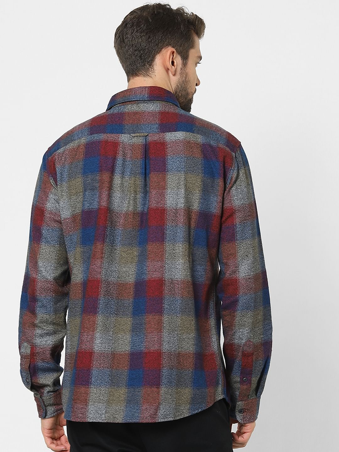 Multi-Coloured Check Organic Cotton Full Sleeves Shirt