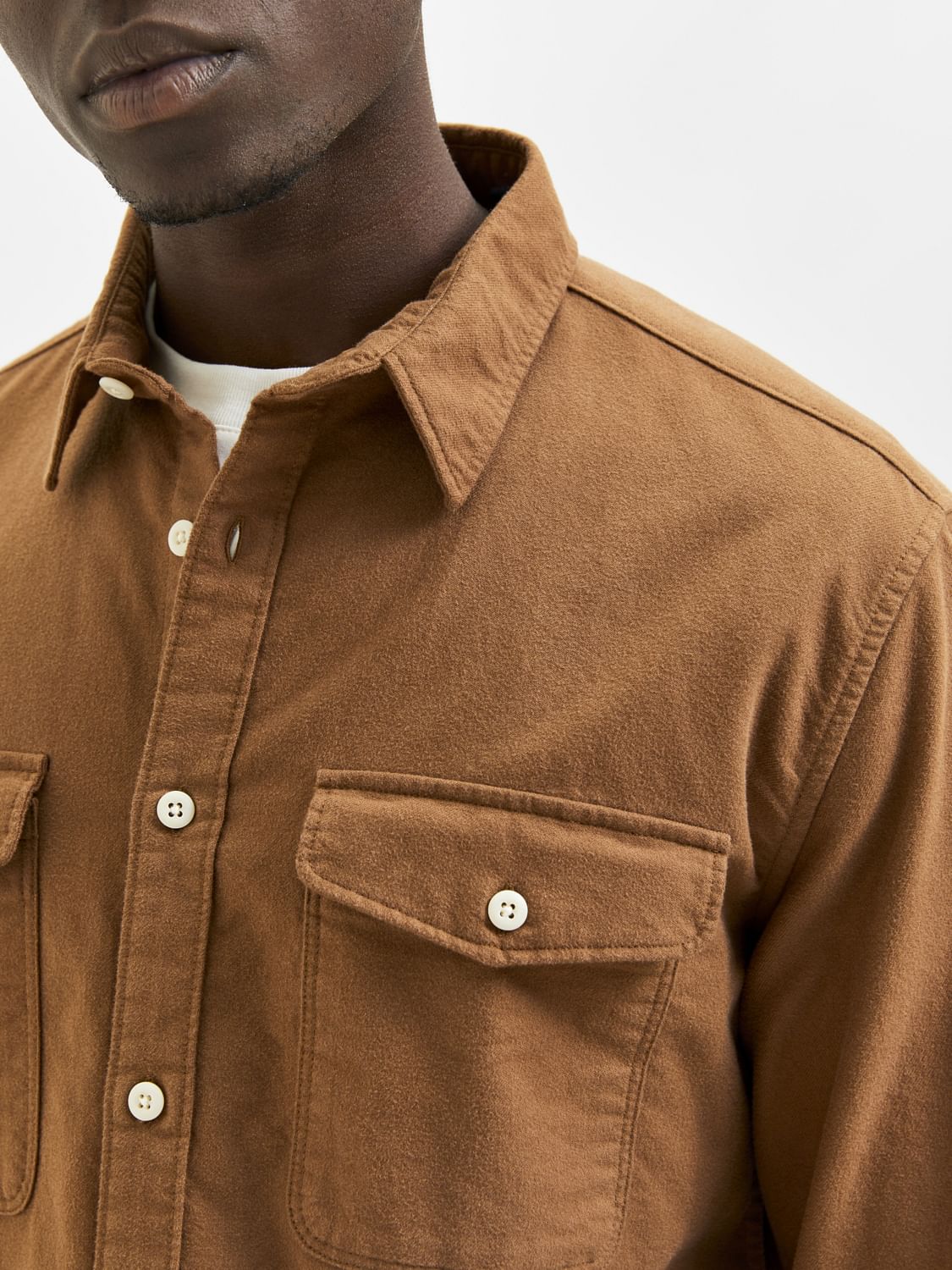 Brown Full Sleeves Solid Shirt