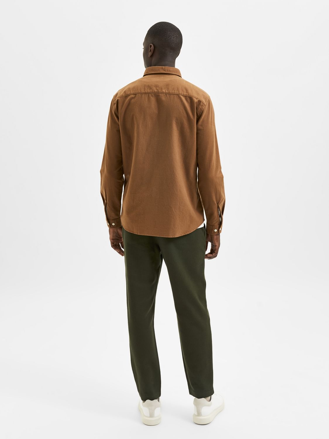 Brown Full Sleeves Solid Shirt