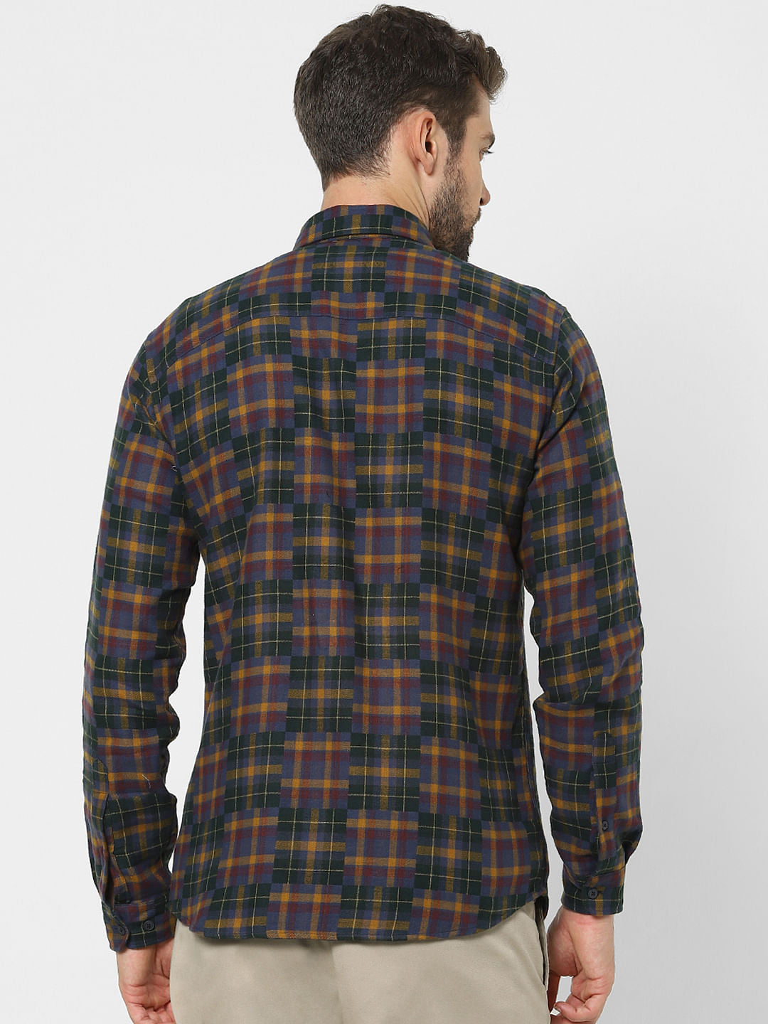 Multi-Coloured Check Organic Cotton Full Sleeves Shirt