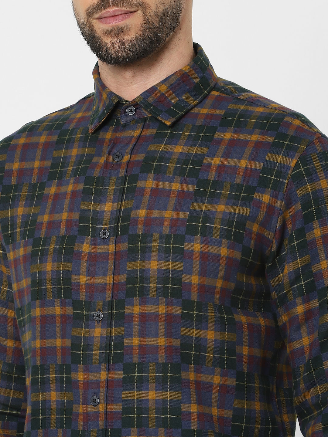 Multi-Coloured Check Organic Cotton Full Sleeves Shirt