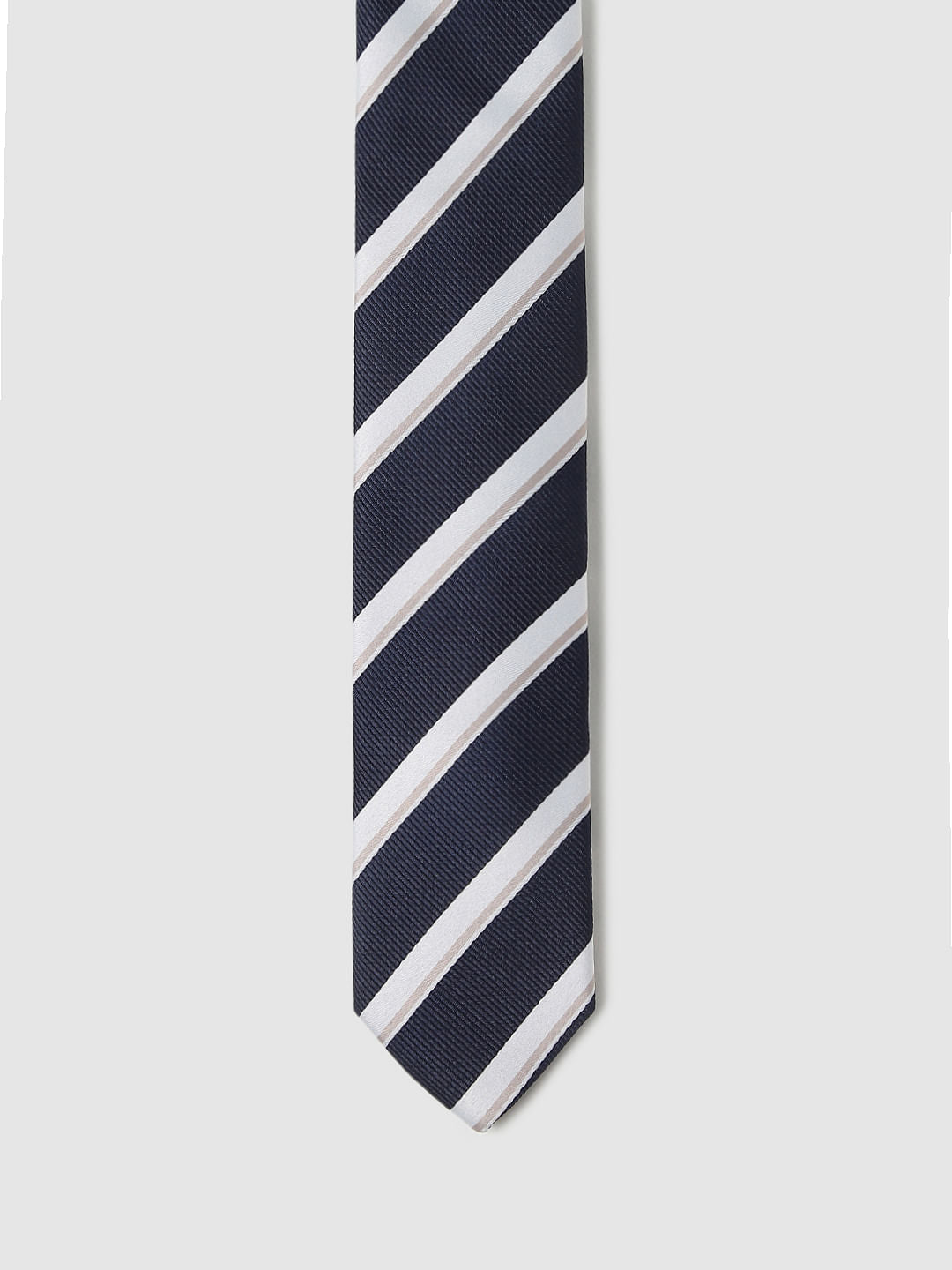 Navy Blue Striped Tie