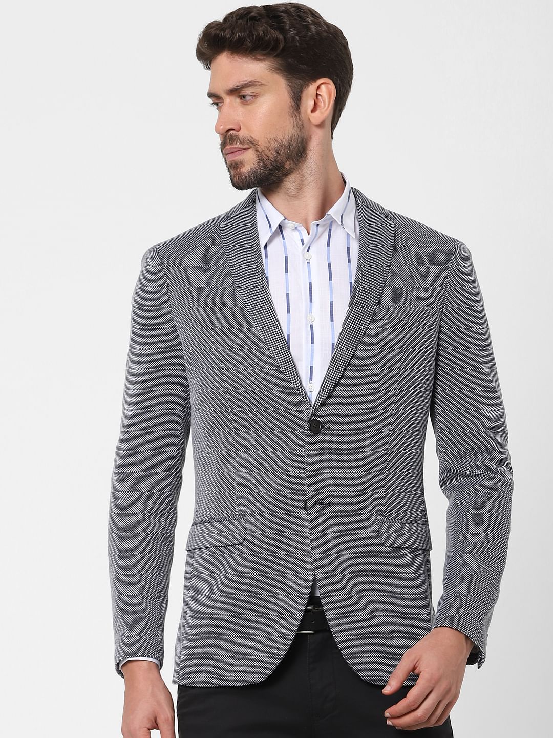 Blue Slim Fit Formal Blazer
