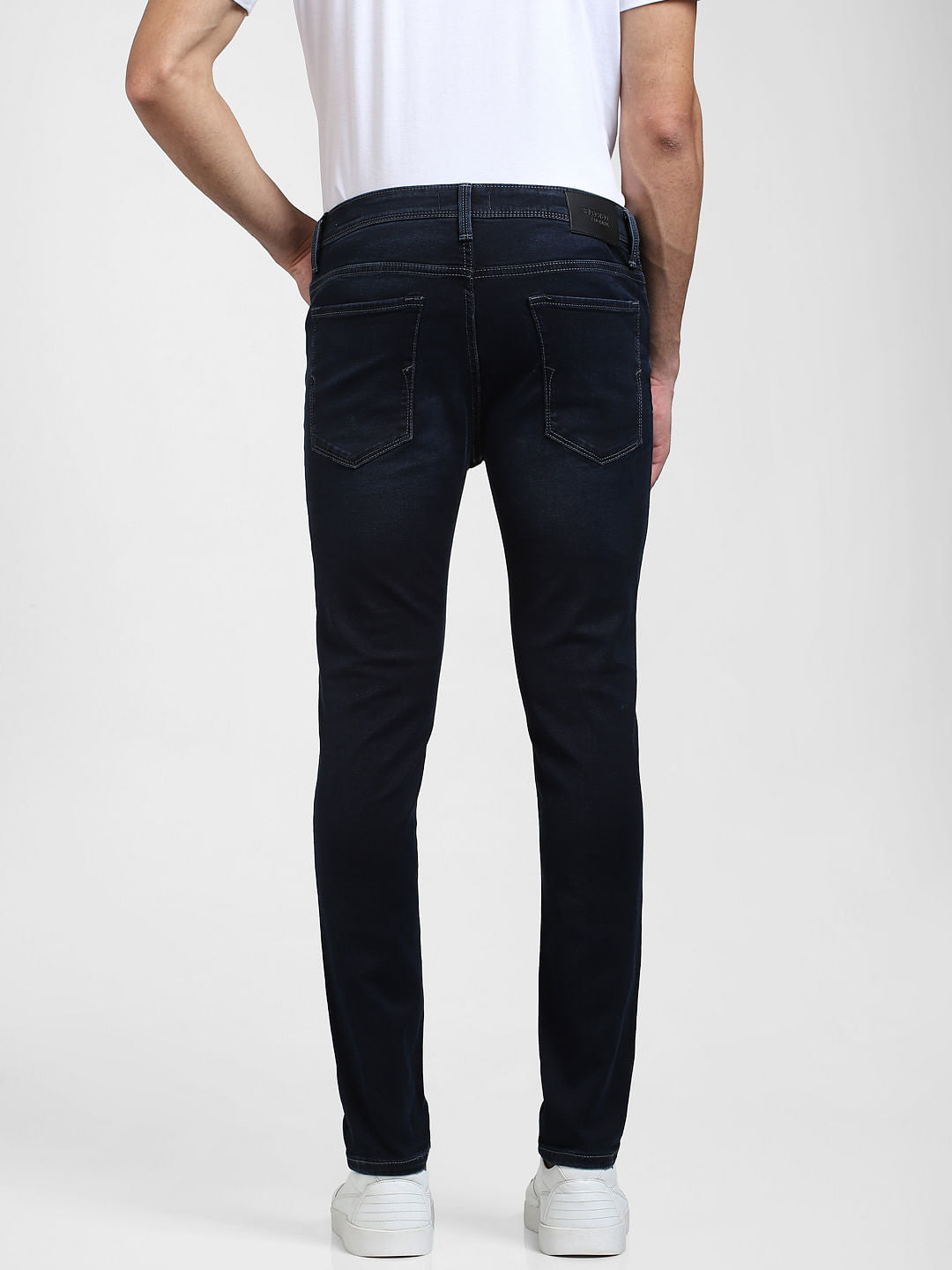 Dark Blue Mid Rise Slim Fit Jeans