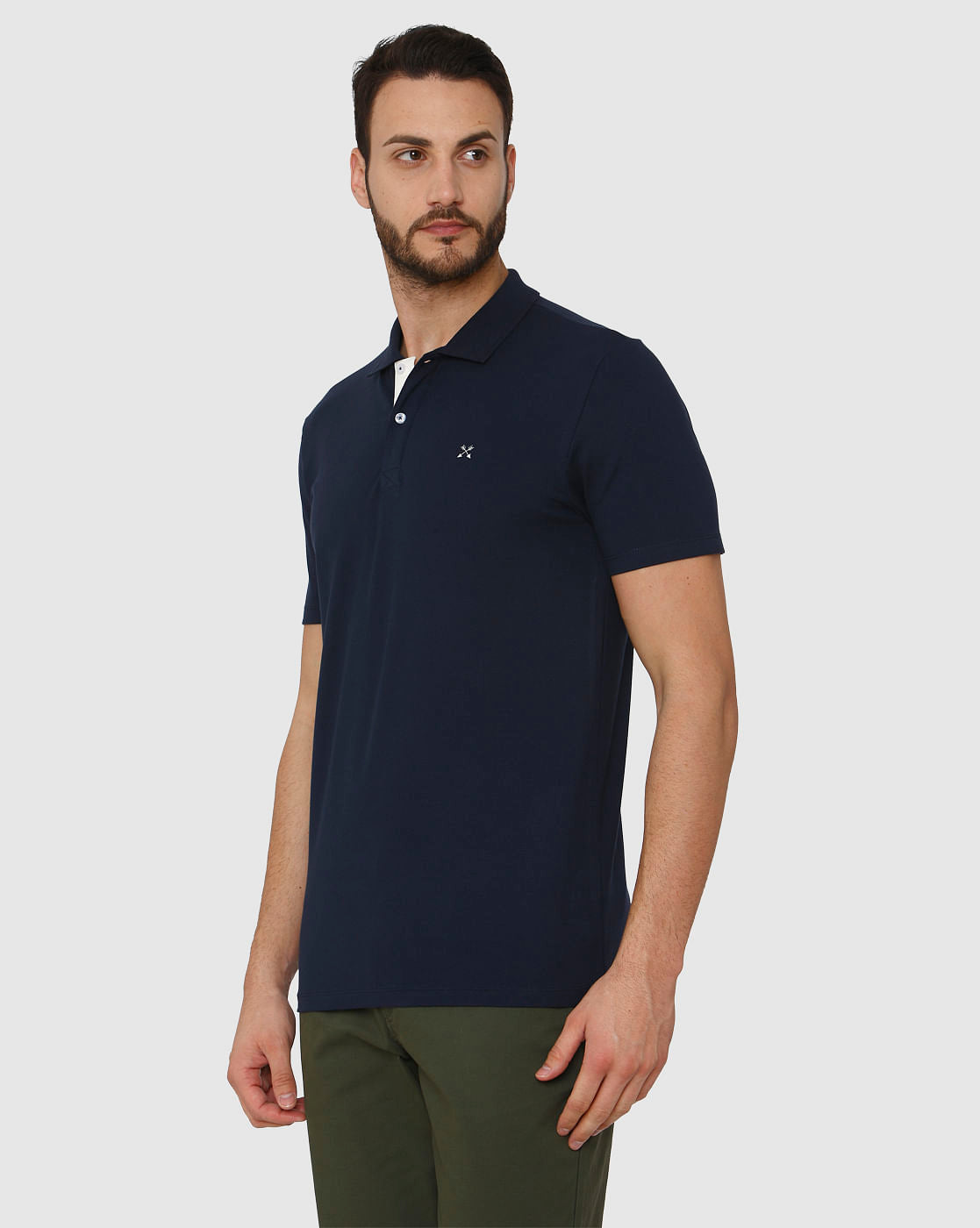 Navy Blue Polo Neck T-Shirt