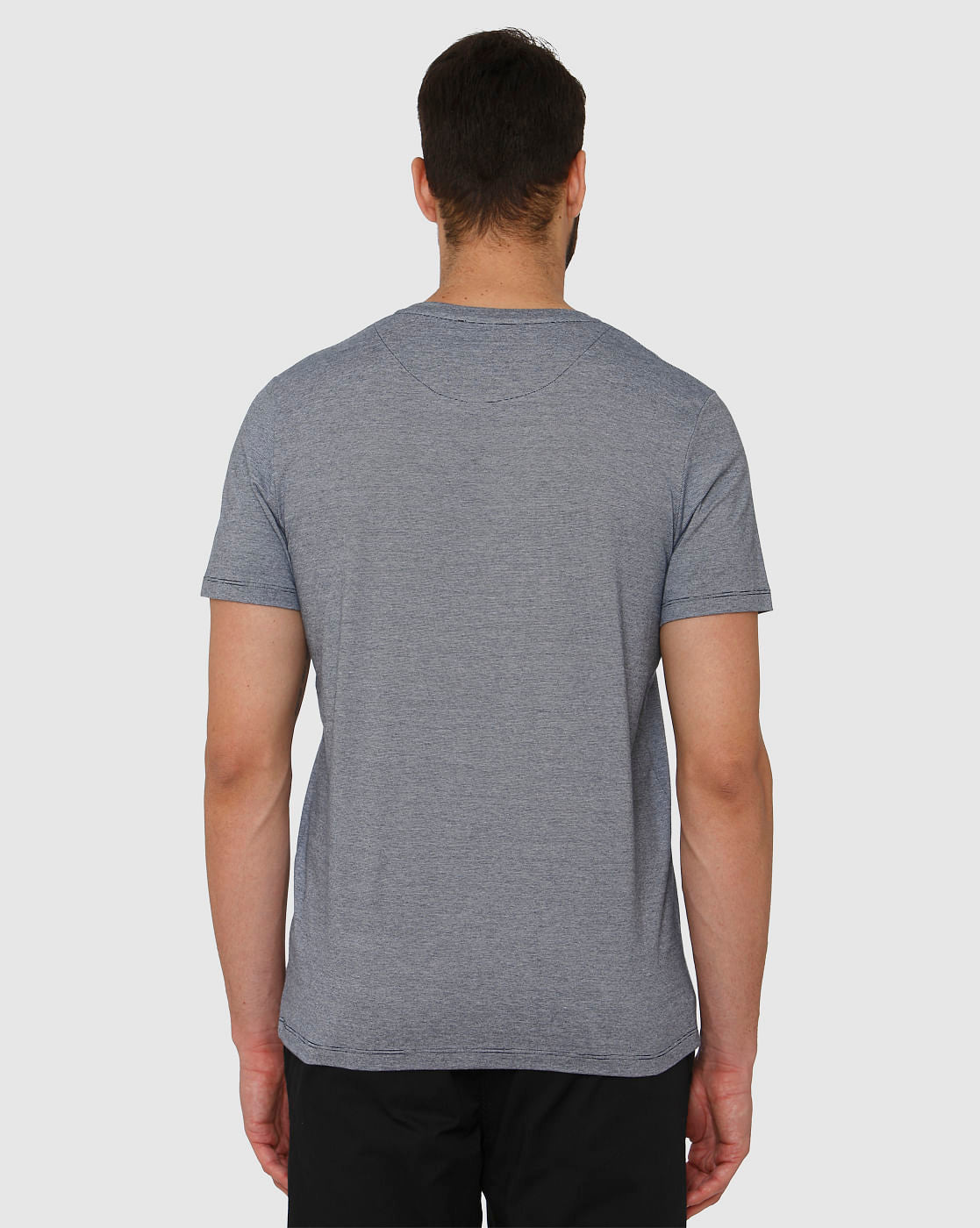 Blue Front Pocket Crew Neck T-Shirt
