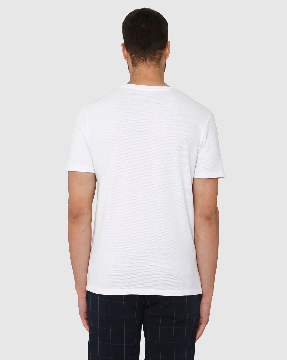White Front Chest Pocket Crew Neck T-Shirt