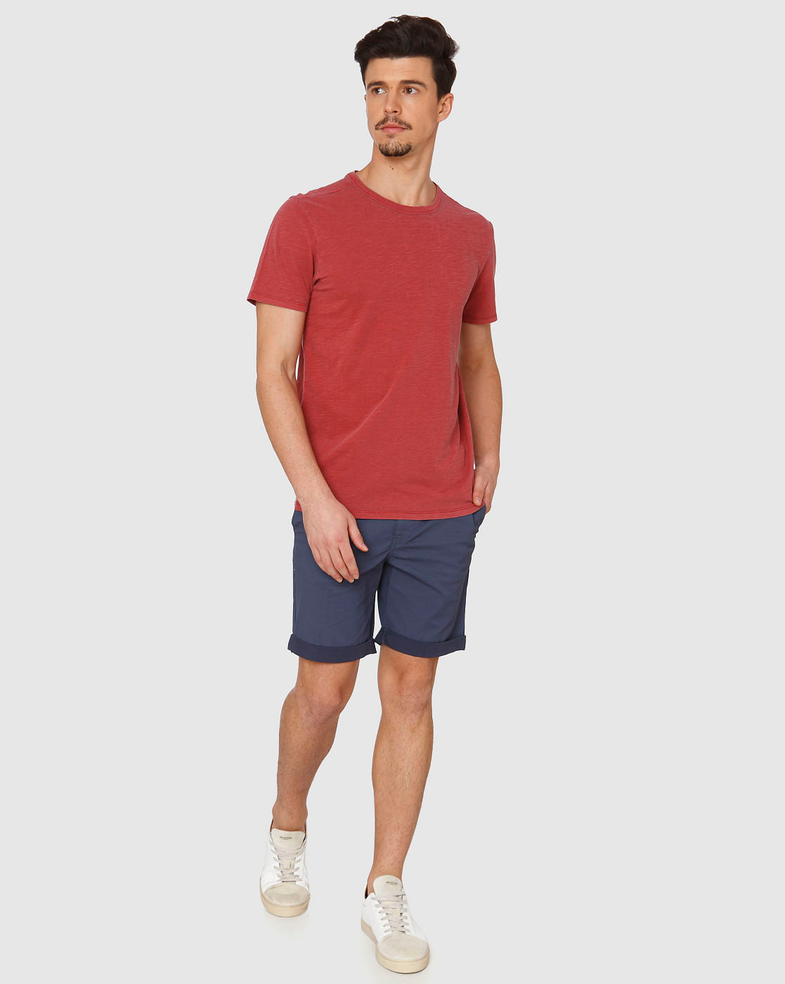 Red Dyed Crew Neck T-Shirt