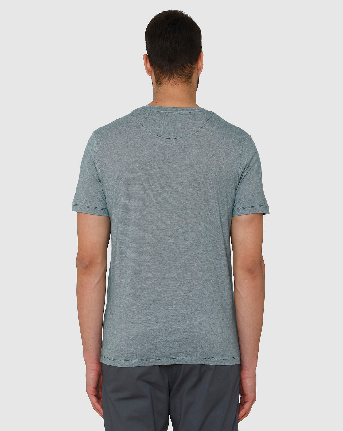 Green Front Pocket Crew Neck T-Shirt