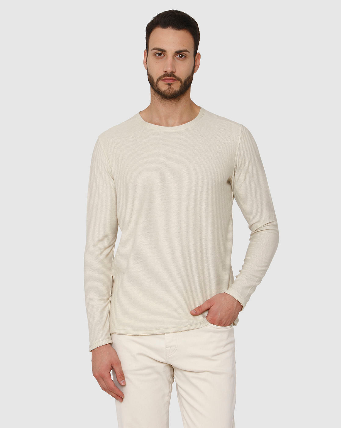 Cream Crew Neck T-Shirt