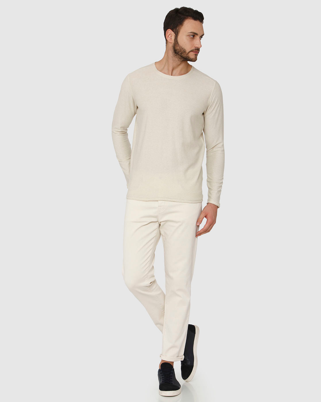 Cream Crew Neck T-Shirt