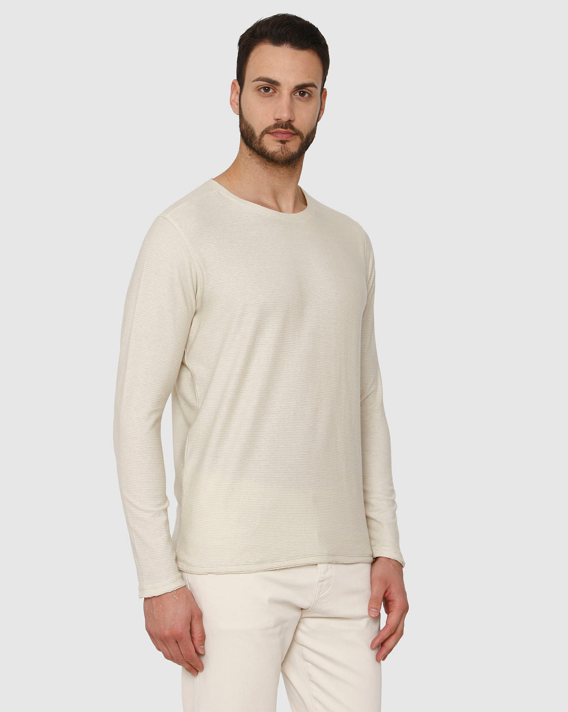 Cream Crew Neck T-Shirt