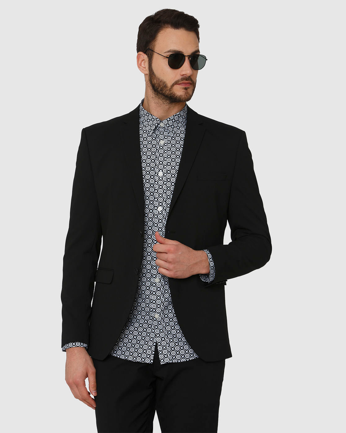 Blue All Over Print Full Sleeves Shirt