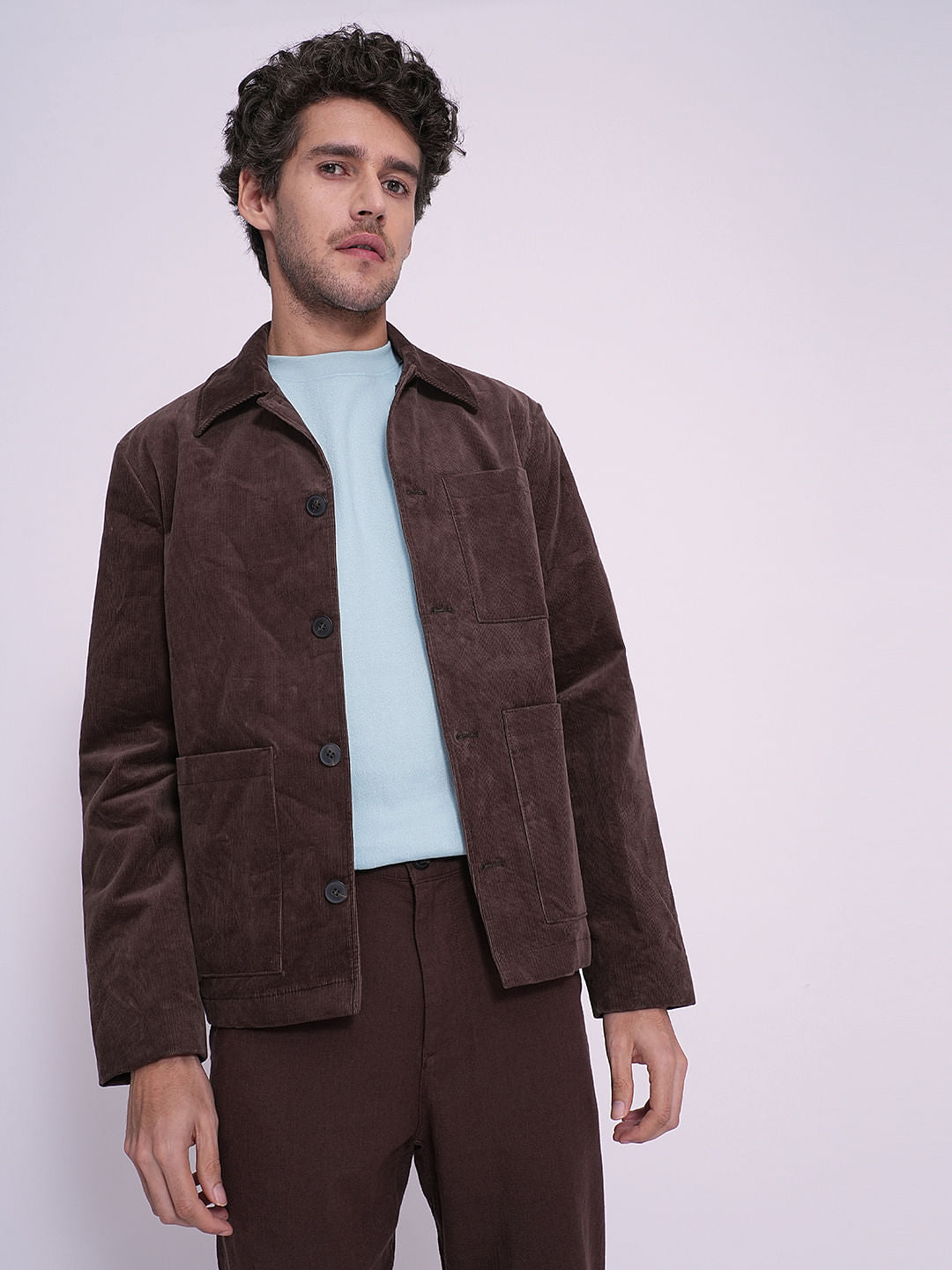 Light Blue Textured T-Shirt