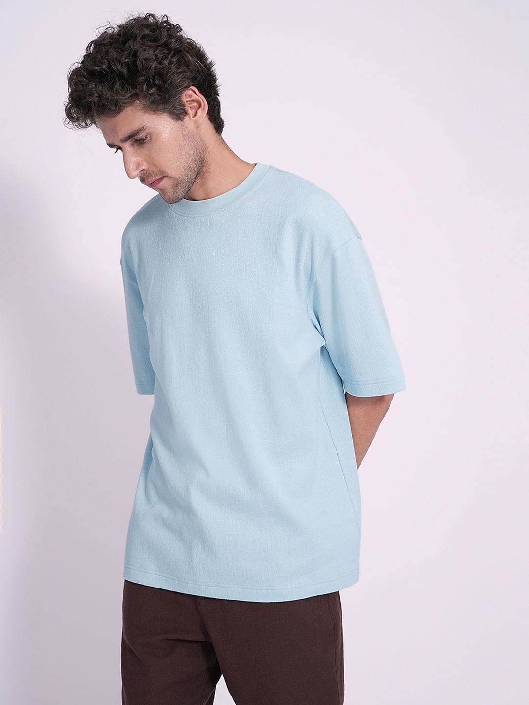 Light Blue Textured T-Shirt