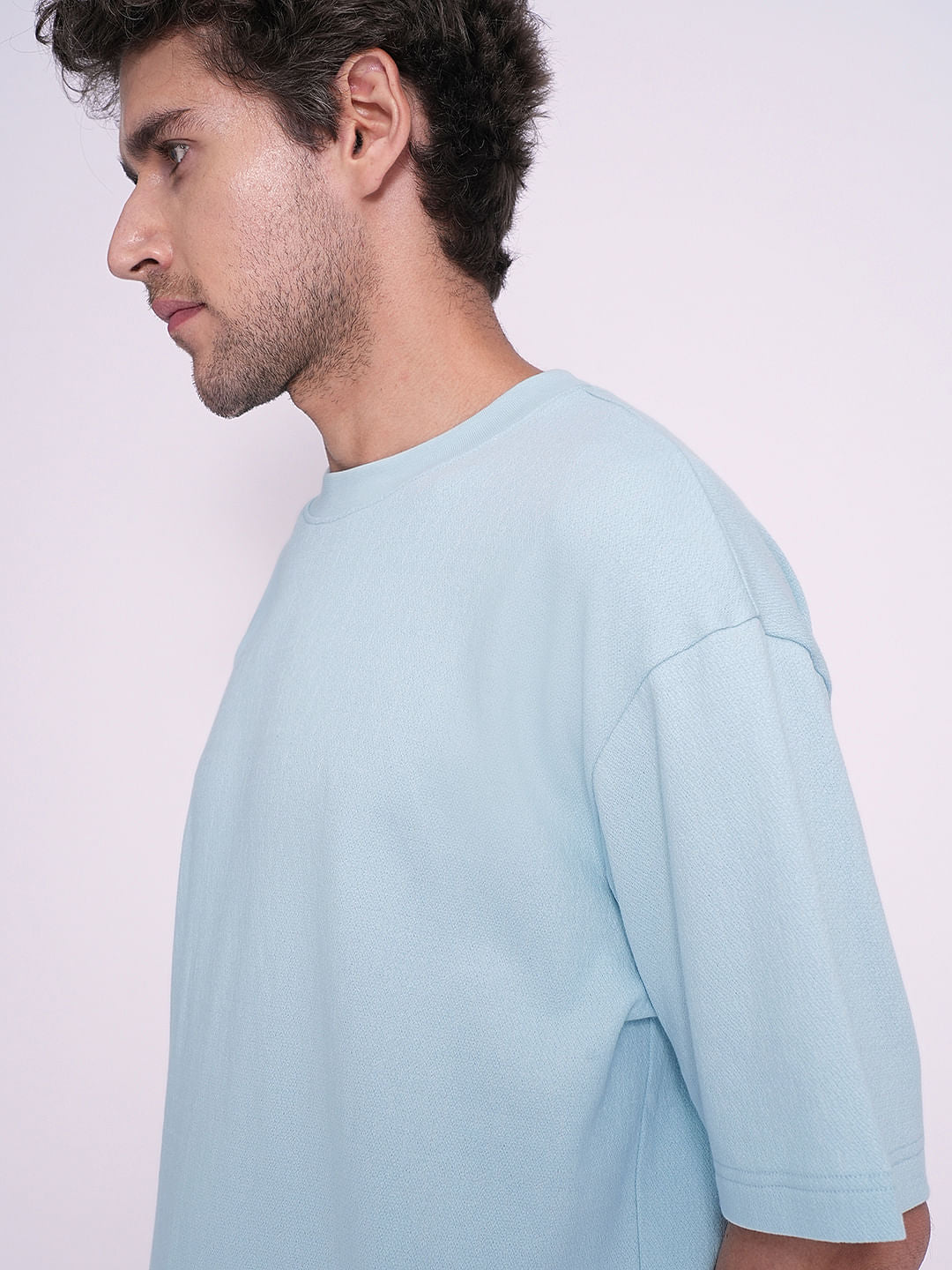Light Blue Textured T-Shirt