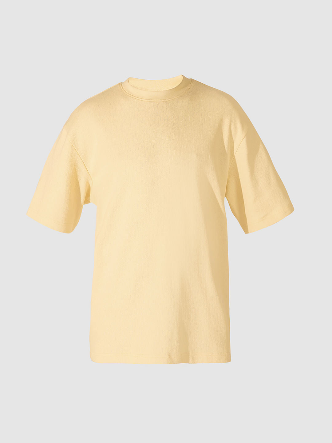 Light Yellow Textured T-Shirt