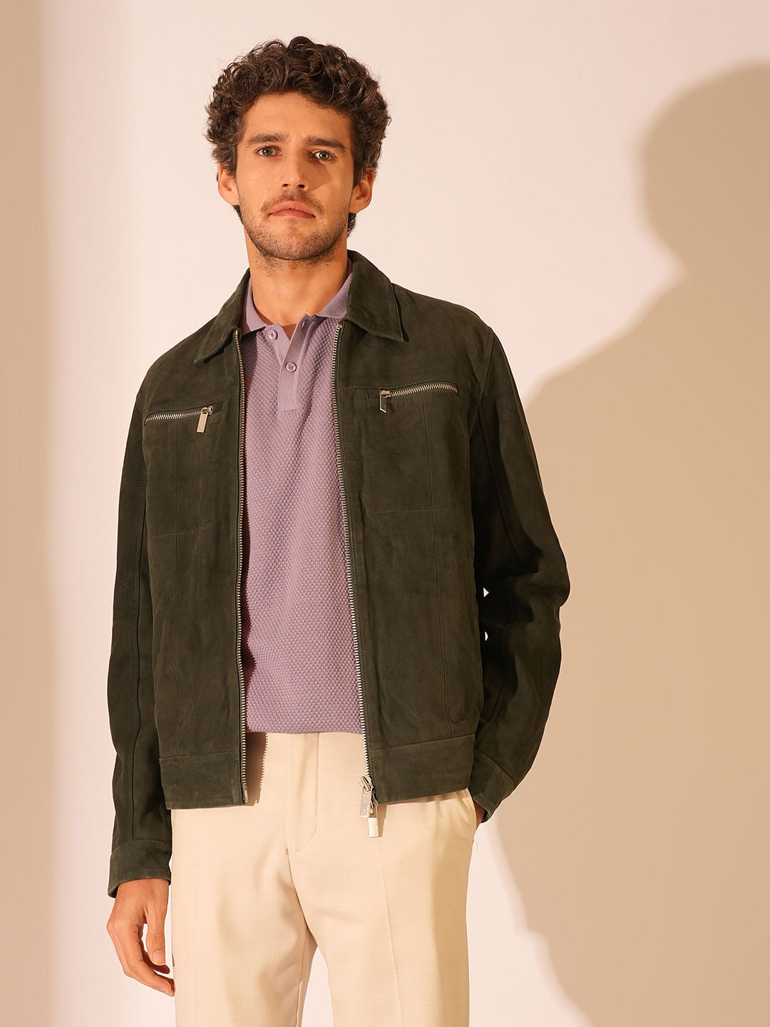 Purple Cotton Knitted Polo