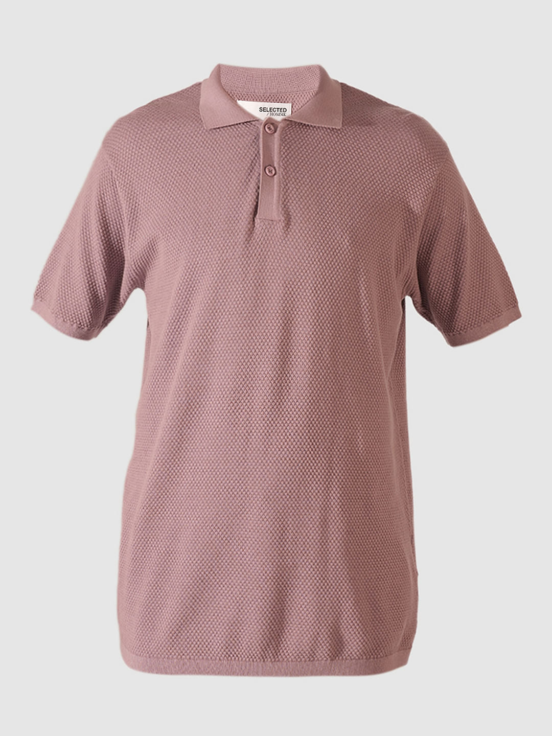 Purple Cotton Knitted Polo