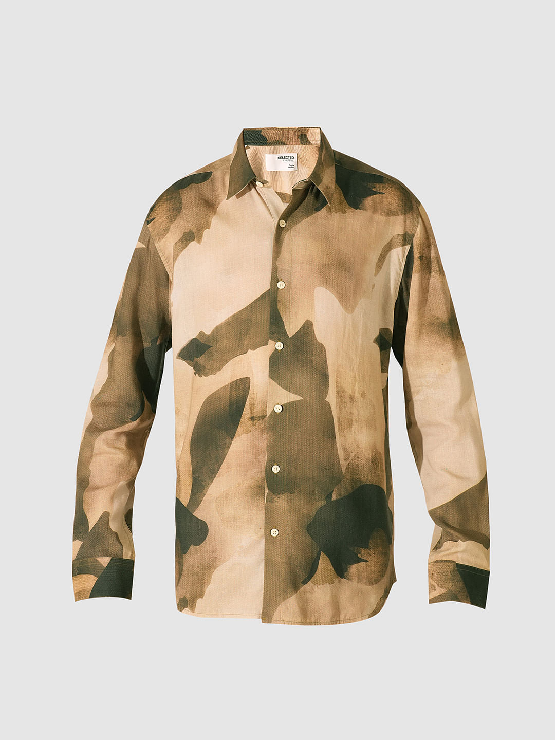 Green Printed Regular Fit Shirt