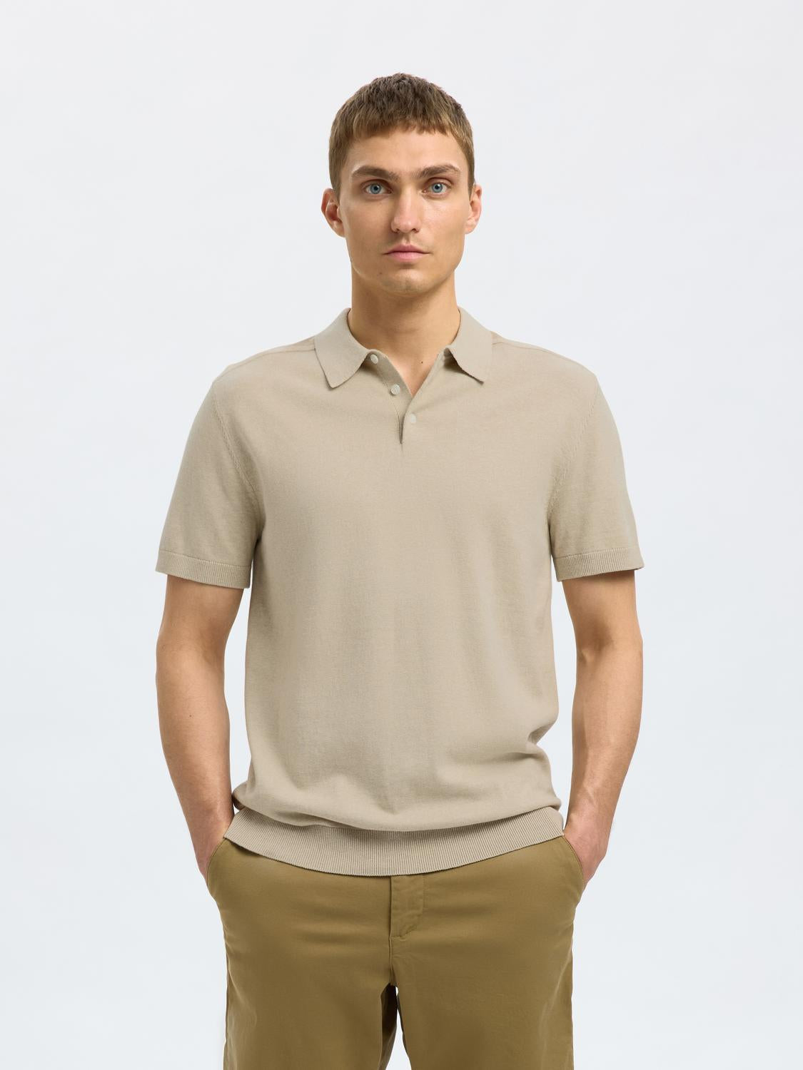 Oatmeal Knitted Polo