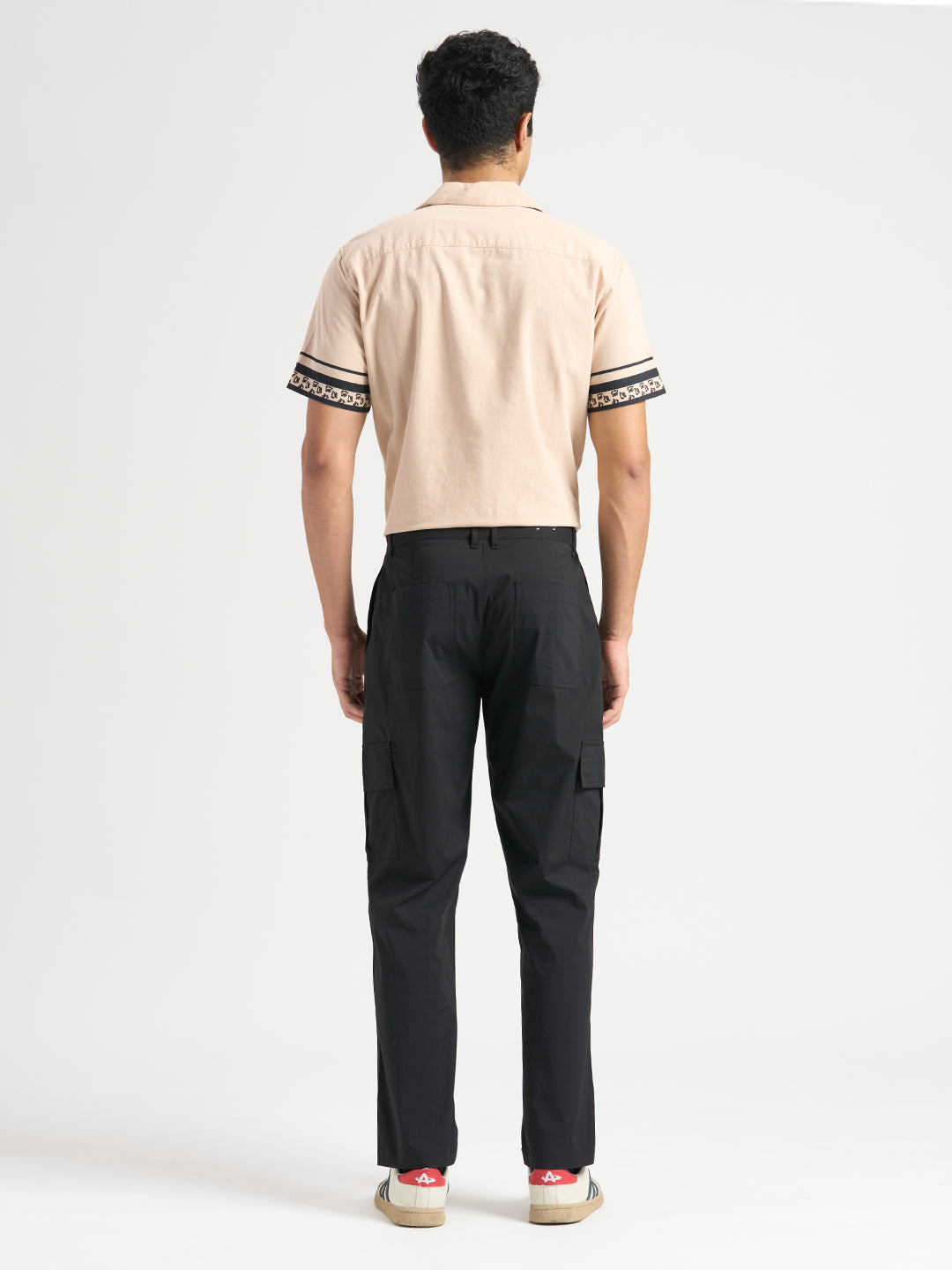 Cotton Regular Fit Cargos - Black