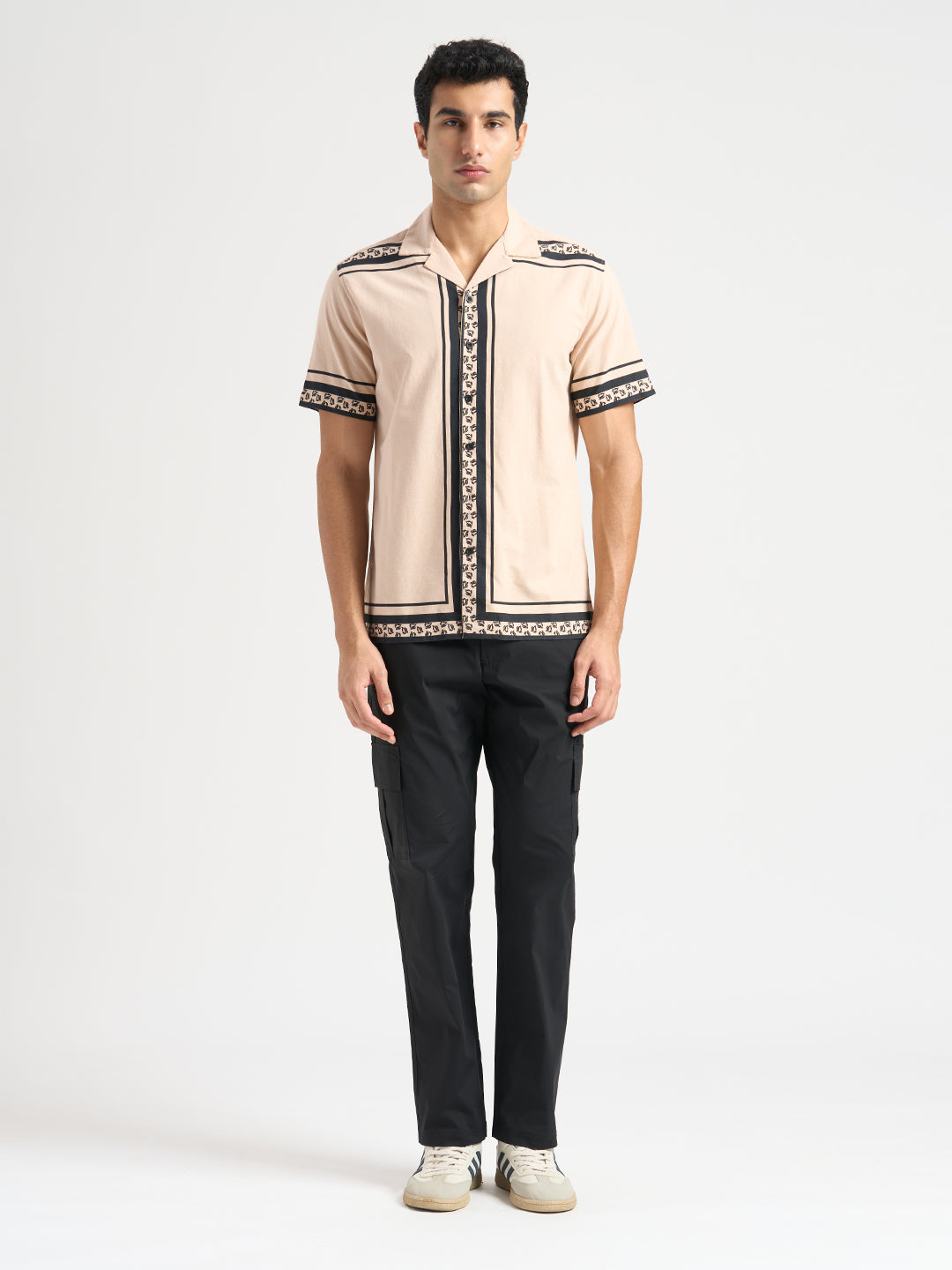 Cotton Regular Fit Cargos - Black