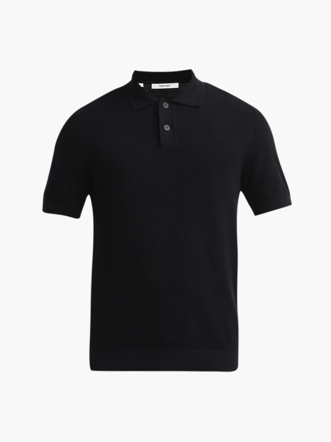 Buy Black Colibri Knitted Structured Polo for Men Online