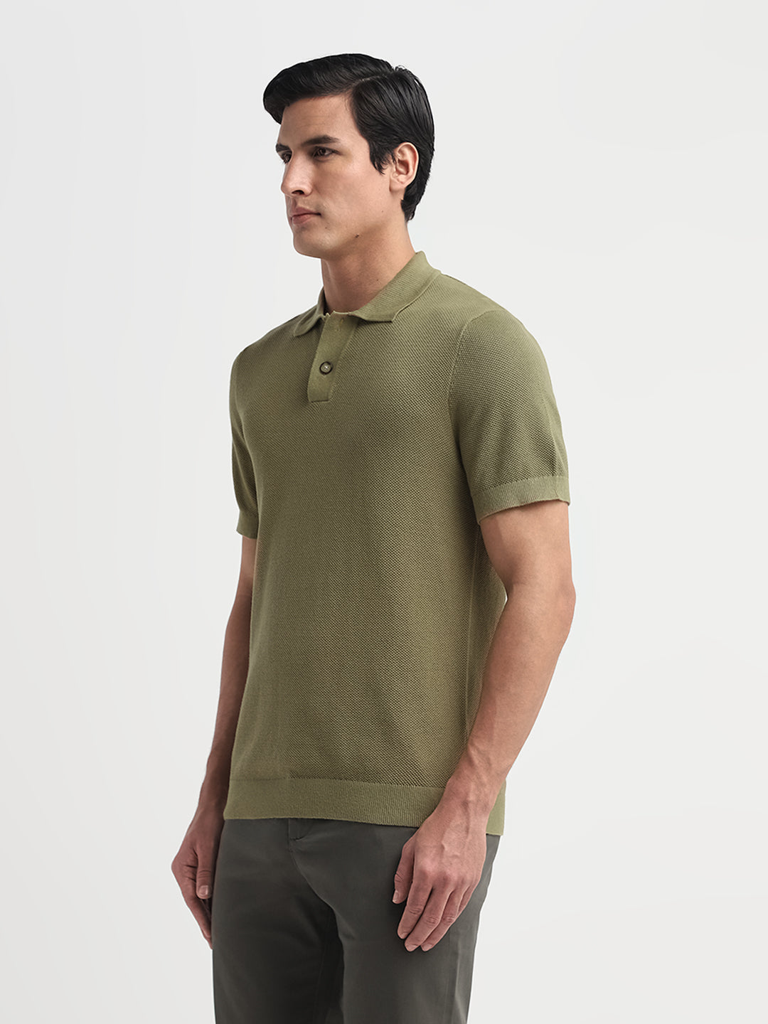 Green Colibri Knitted Structured Polo