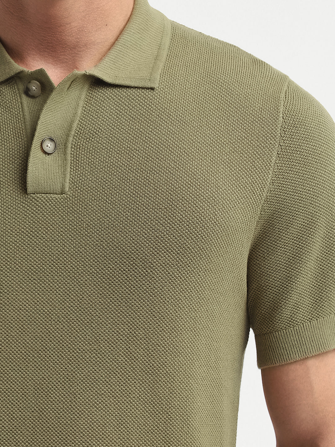 Green Colibri Knitted Structured Polo