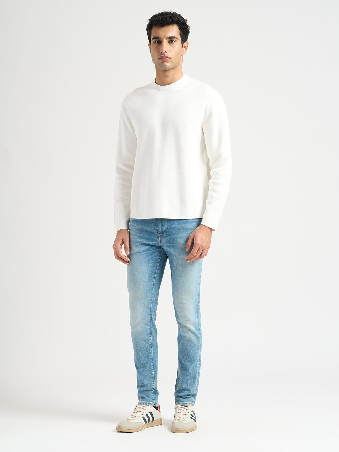Mock Neck Light Knit - Off-White