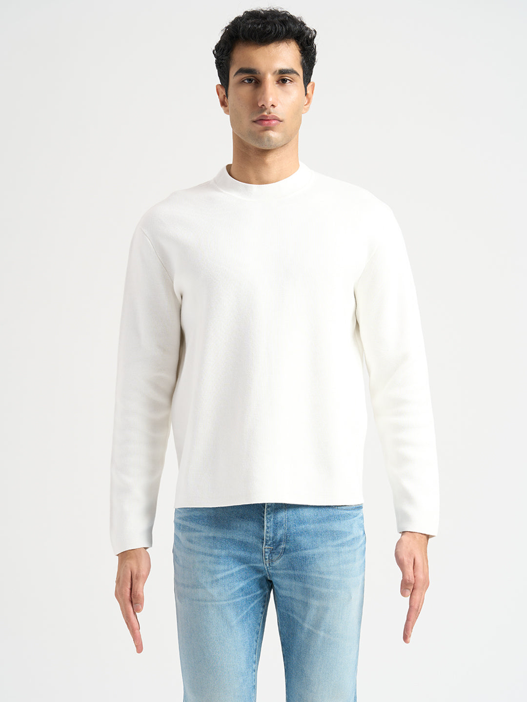 Mock Neck Light Knit - Off-White