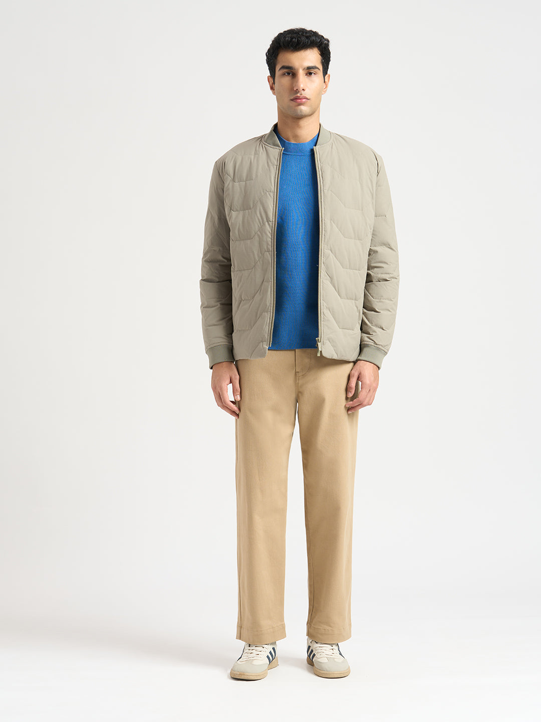 Mock Neck Light Knit - Blue