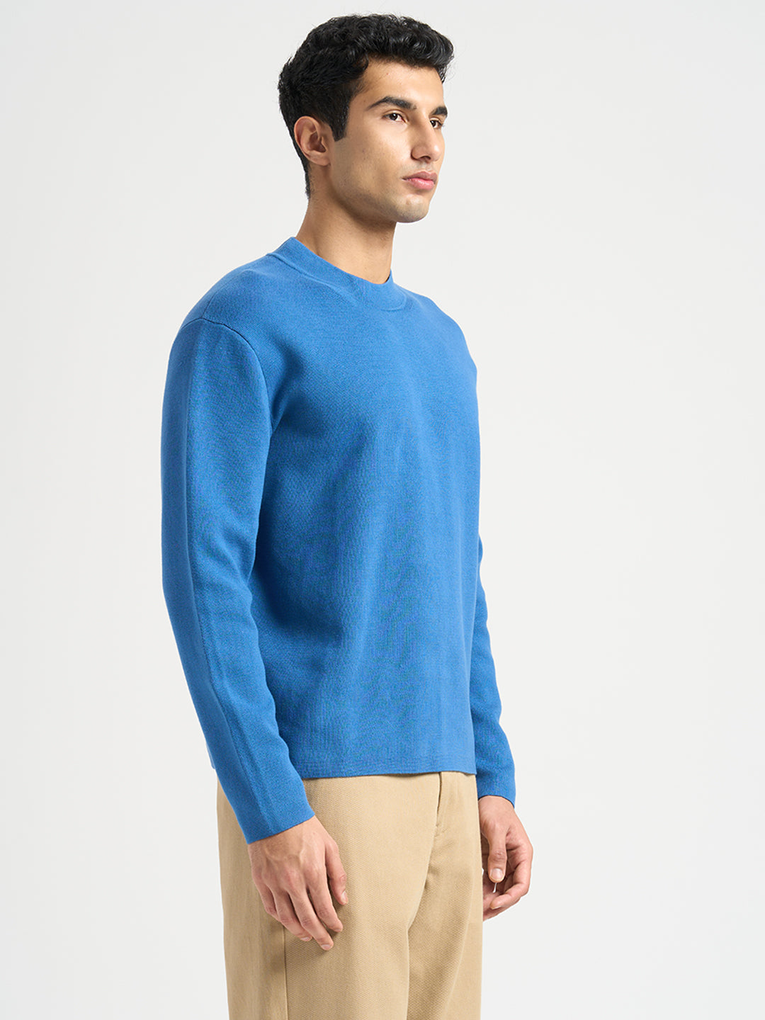 Mock Neck Light Knit - Blue