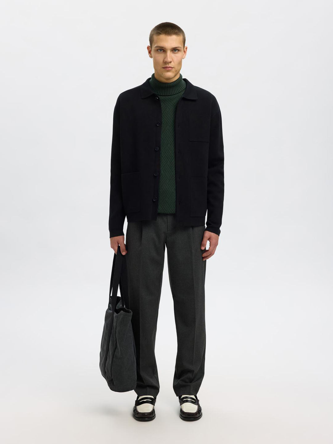 Organic Cotton Structured Turtleneck Pullover