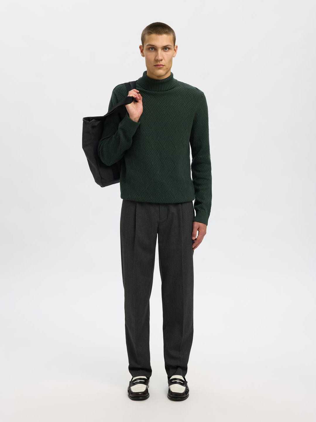 Organic Cotton Structured Turtleneck Pullover